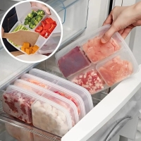 Order this Elegant 4Grids Fruit Vegetable Meat Crisper Portable Preparation Compartment Food Refrigerator Freezer Organizers Sub-Packed Storage Box