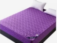 Mattress Protector Waterproof Dust Proof Breathable Ultrasoft Noiseless Mattress Pad Fully-Encased Waterproof Mattress Cover Protector Bedroom (Color : Purple, 