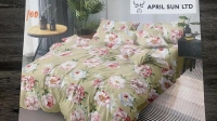 Red Pink floral bedcover set 7by8 1 bedcover 1 bedsheet 2 pillowcases 
