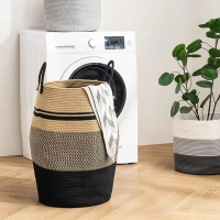 Woven Laundry Basket, 100L Laundry Basket for Bathroom Nursery (39x49x65cm) Large Woven Laundry Hamper Baskets