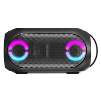 Soundcore Rave PartyCast 80W is a portable Bluetooth speaker with a powerful 80W output, PartyCast technology, and a customizable light show. It is water-resistant and shockproof, making it perfect for outdoor parties and events. The speaker also has a long battery life of up to 18 hours on a single