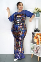 New Women Sequin Evening Dress Elegant V Neck Beading Party Maxi Dress Long Prom Dress. Perfect for Gifting loved ones and self.
