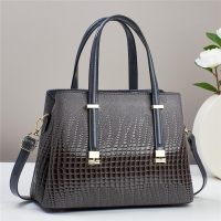 Classy Women Handbags Fashion 3 set PU leather casual Cross-Body Top Handle Shoulder wallet Bags Greyish-Black