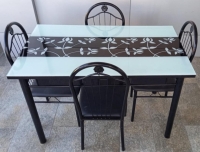 Nice 4 Seater Glass Top Dining Table Dimensions: L120cm W70cm H75cm