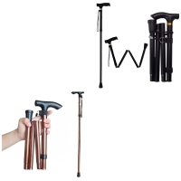 Foldable Walking stick Easy to fold snd carry, ideal for trekking,  elderly,Stretch 83cm-95cm. Coffee,black available