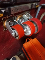5inch Heavy Duty Cast Iron Red PU Swivel Caster Wheels
