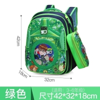 Green 001 2 in 1 Cartoon themed school bags Material - hard waterproof back to school kids bags
