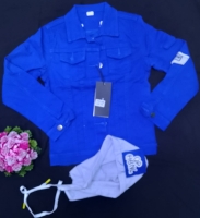 Denim jacket with hat 2-13 years [BLUE]