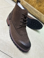 Trendy Men laceless Official Shoes Dark brown Leather Shoes Official Boots rubber sole and a leather upper For durability, Wedding Shoes size 39 to 45