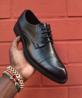 Black Laced Official Wear Men Leather Shoes