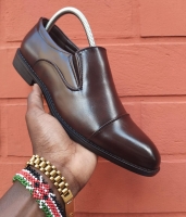 Black Quality Laceless Men Leather Official Shoes