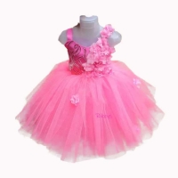 Pink kids party dress sleeveless