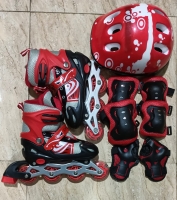 Kids skating set Shoes and safety gear size 31-42 with skating shoes, helmet, Knee Guard and hand gear