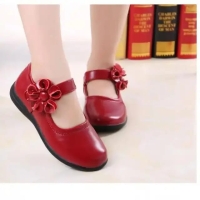 Dark Red Mary Janes Kids Children Flat Shoes | Kids fancy doll shoes | Size 26 - 36