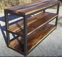 5*1.5*3ft Compact 3 layered metallic frames with rustic wooden shelves for shoe rack and Accessories