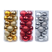 RI6-136y 6cm, 24 pieces Christmas balls Gold, red only