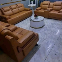 RIS-2SAt SGR soft leather fabric 7 seater sofa set