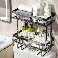 RIM-HDr Metal Bathroom Storage Shelf Toilet Organizer Rack Bathroom Over Toilet Storage Rack Toilet Top Organizer