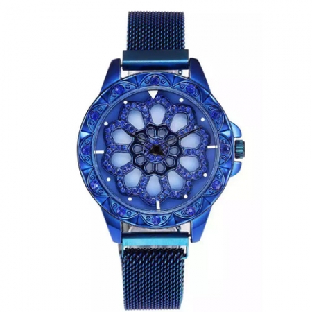 Blue 360 Degree Rotating Magnetic Watch